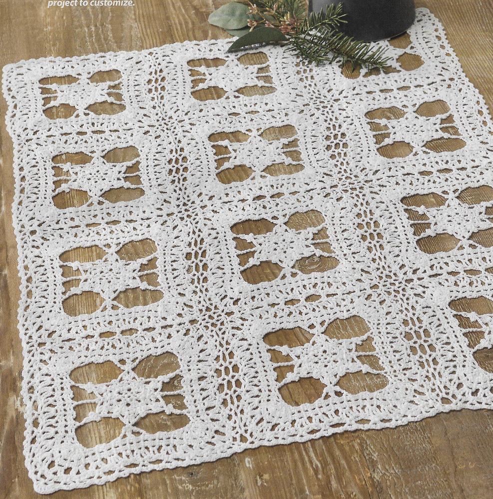Winter Snow Table Mat crochet pattern instructions