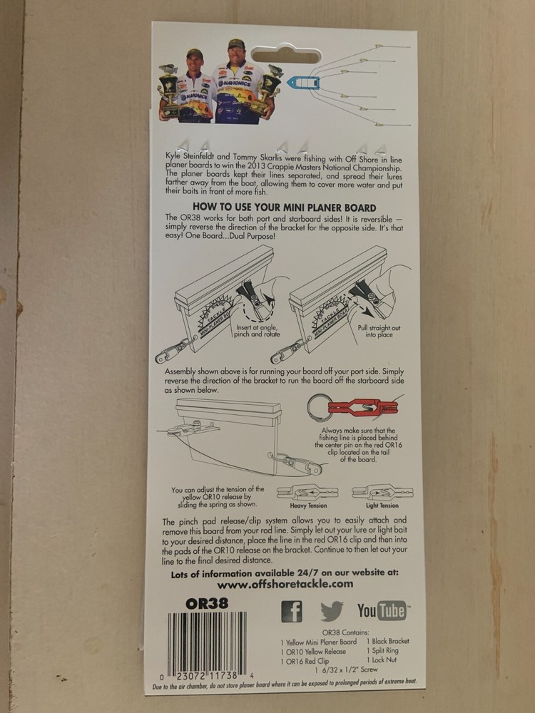 Off Shore Tackle OR-38 Reversible Mini-Planer Board