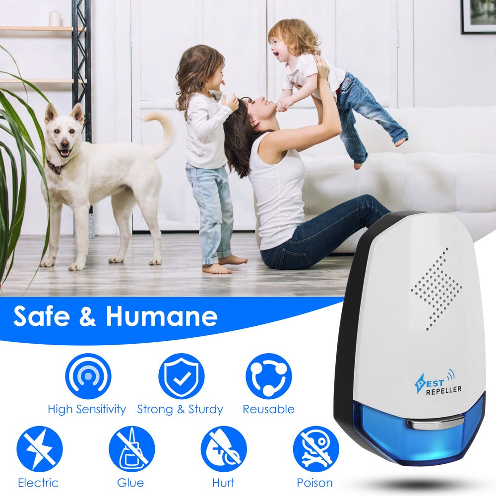 2x Ultrasonic w/ Night light Plug In Bed Bug Mouse
