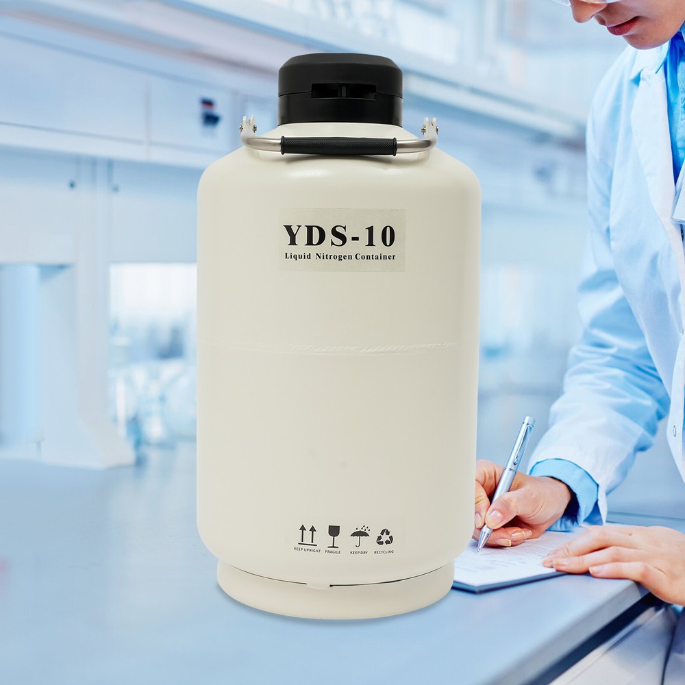 Liquid Nitrogen Tank Tabletop Nitrogen Cryogenic Container 10L/2.64 Gallons