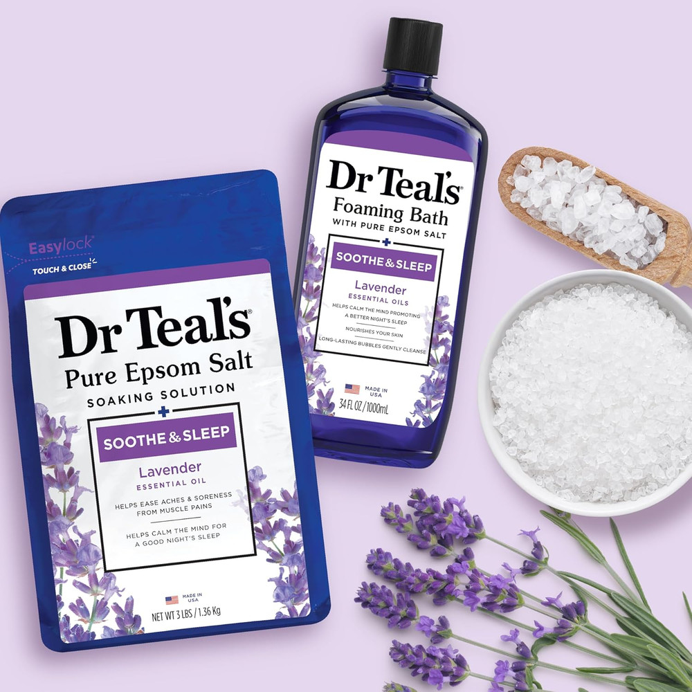 Dr. Teal's Epsom Salt Soaking Solution and Foaming Bath with Pure Epsom Salt Com