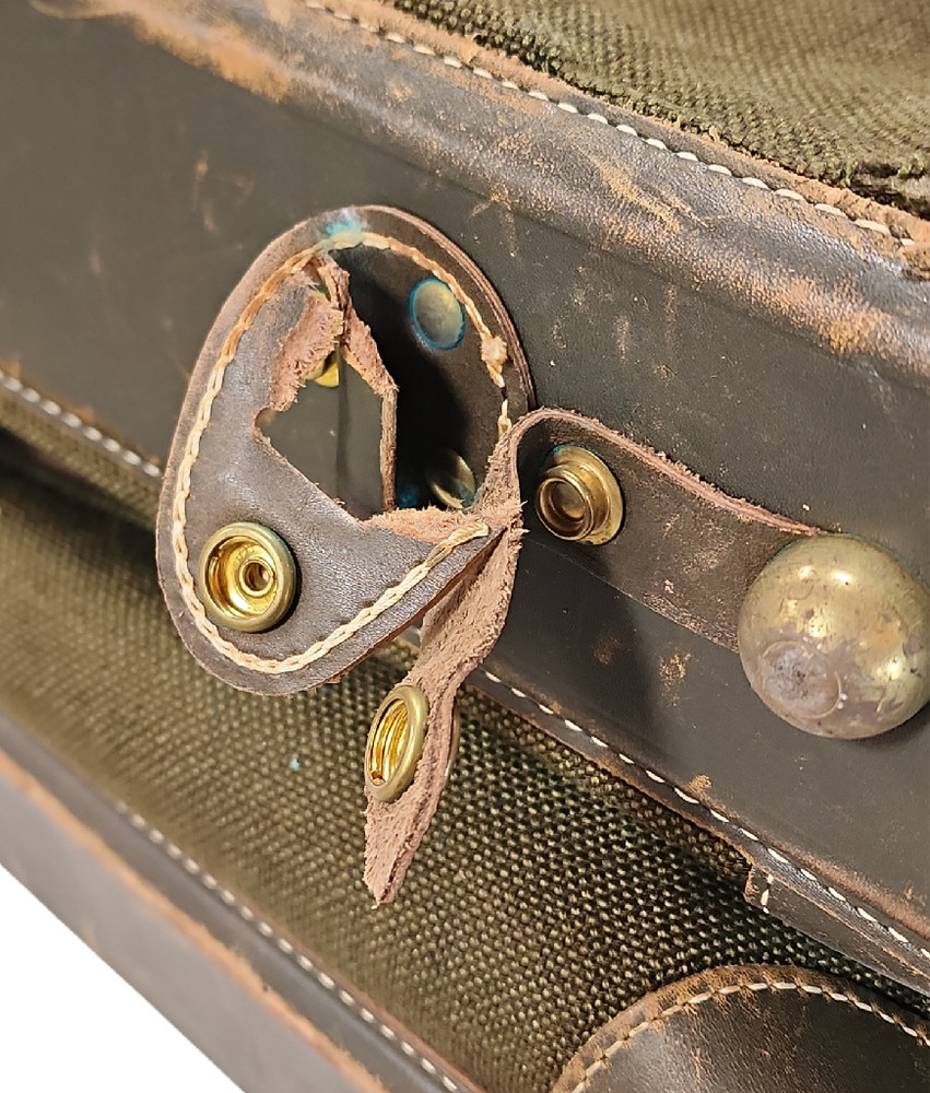 Vintage WWII U.S. Army Air Force Luggage Uniform Garment Uniform Bag w/ Satchel