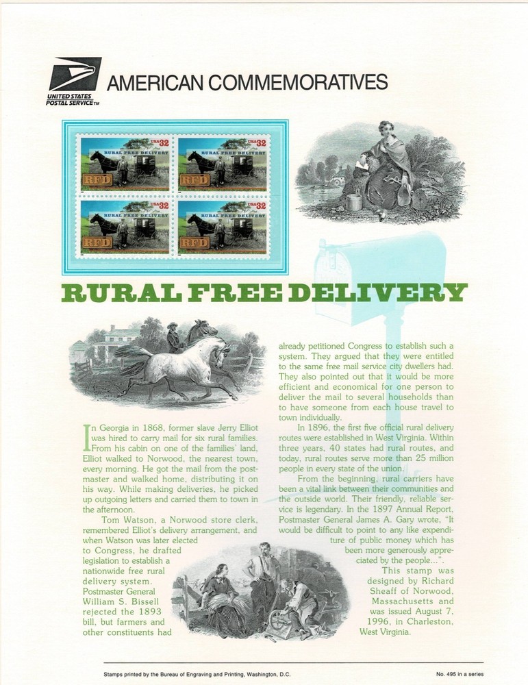 USPS Commemorative Stamp Panels USPS 1996