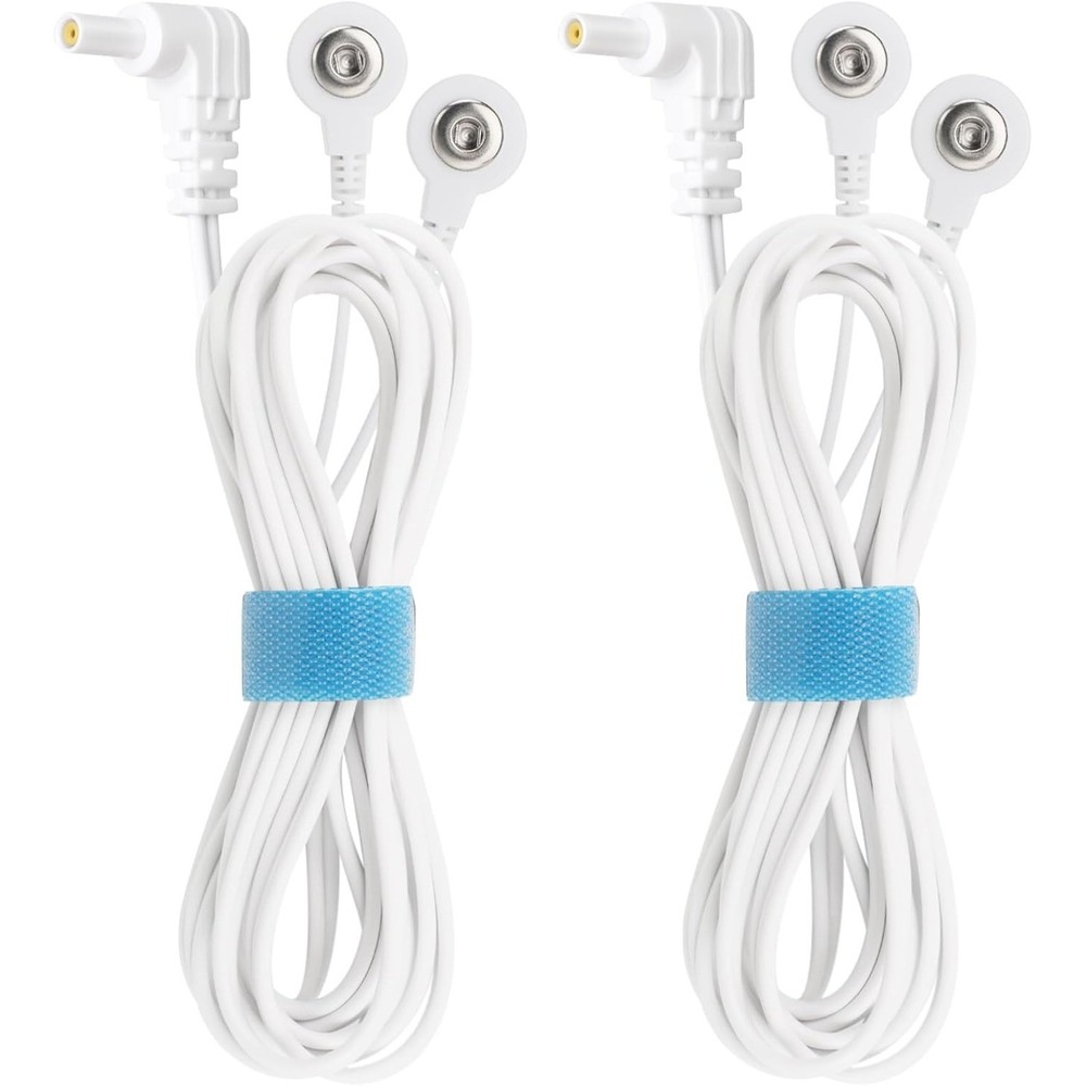 2Pack Shielded Replacement Electrode Wires 2.35mm Tens Lead Wire Connection Snap