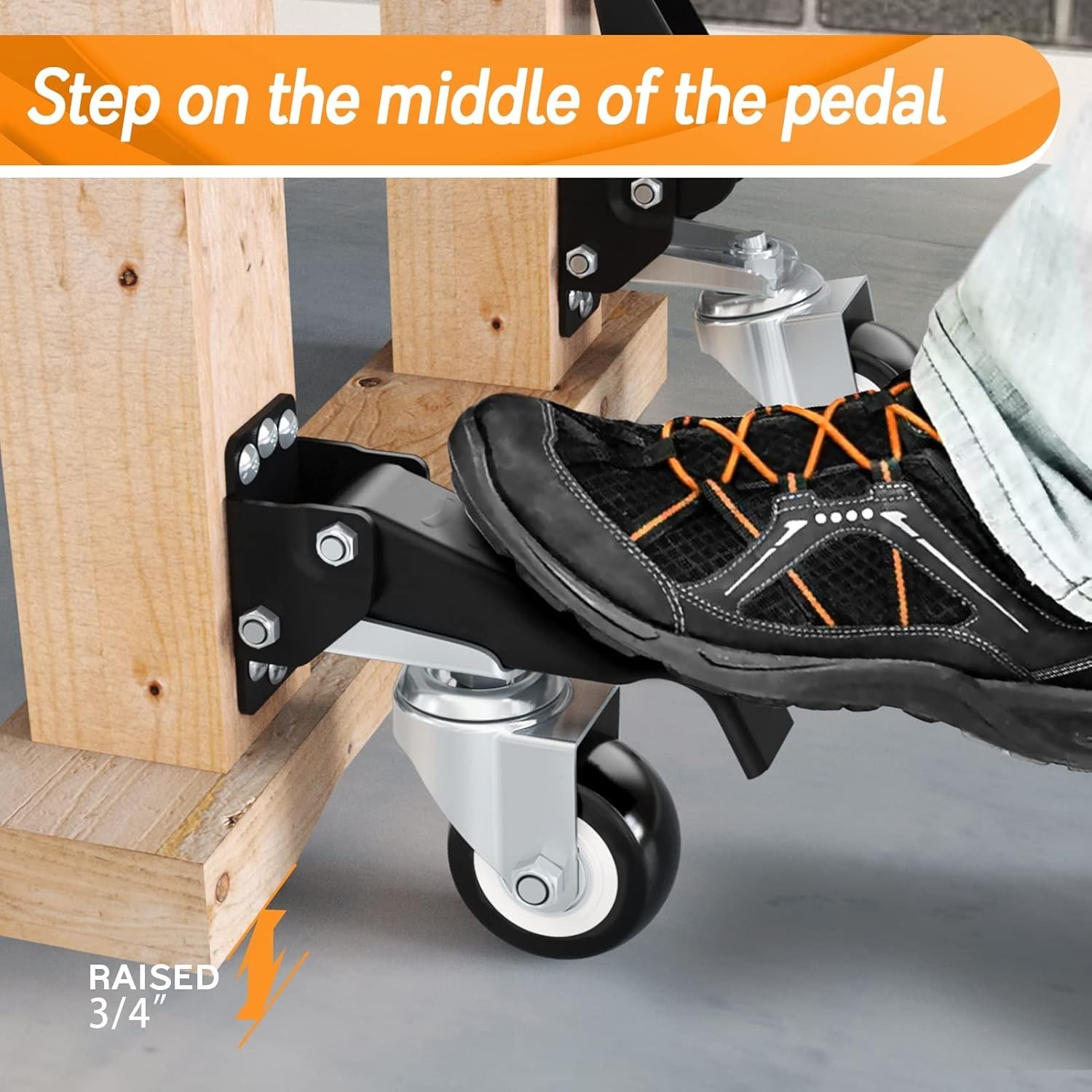 4 Pack Workbench Caster Kit Capacity Heavy Duty Retractable Casters Wheels