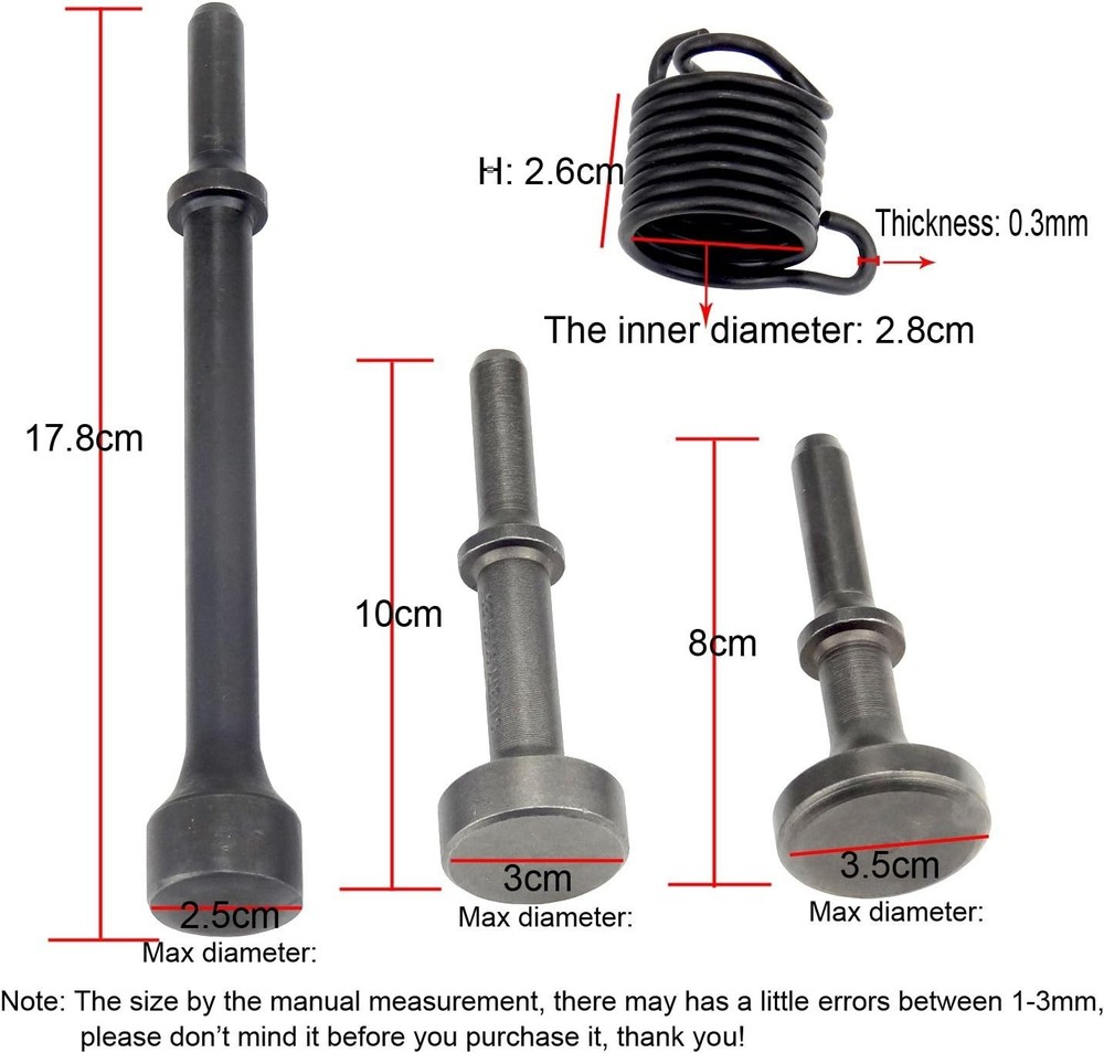 3Pcs Smoothing Pneumatic Air Hammer Pneumatic Chisel Bit Set