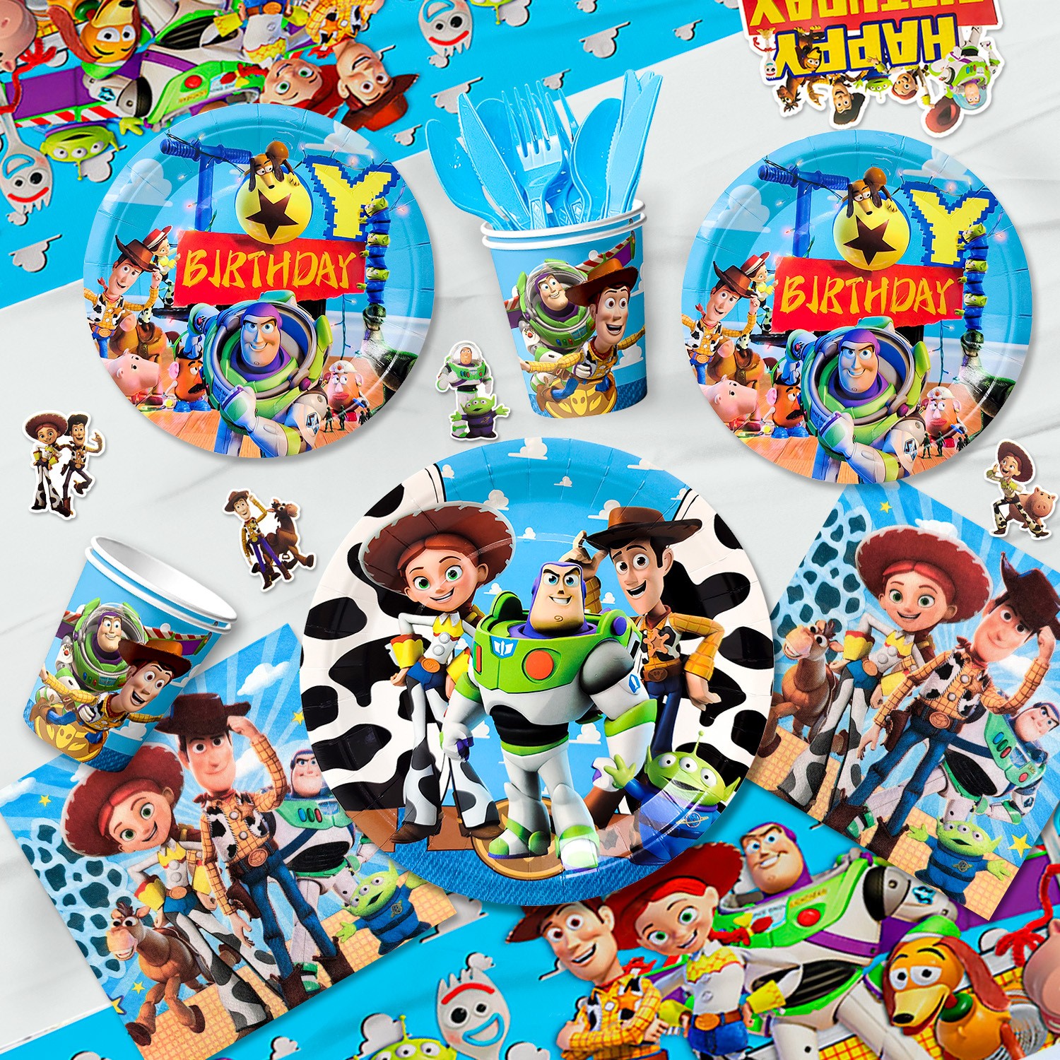 114 Pcs Toy Story Party Decorations Toy Story Birthday Tableware Balloons Plates