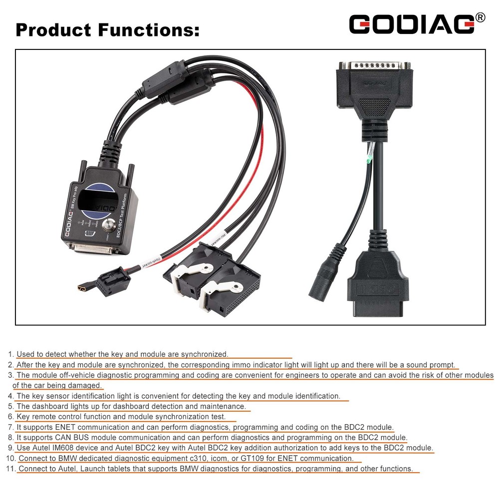 GODIAG BDC2/BCP+BDC3/BCP ForBMW Progarm Test Platform Diagnostic Synchronization