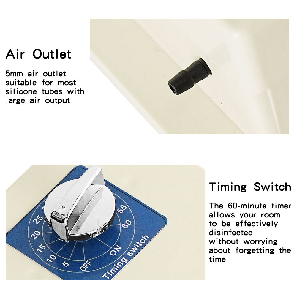 2000mg/h Ozone Generator Ozonator Air Purifier Water Food Vegetable Sterilizer