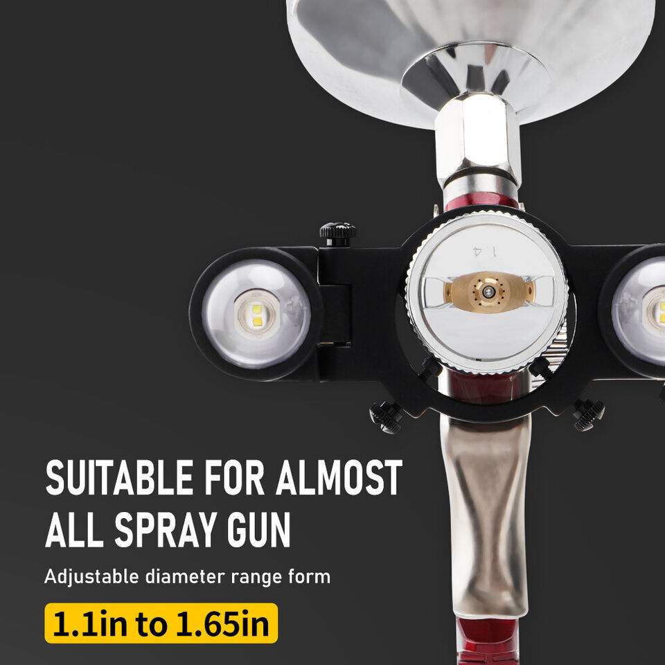 Spray Gun Adjustable LED Light Fits for All Spray Guns Night Painting Work USA