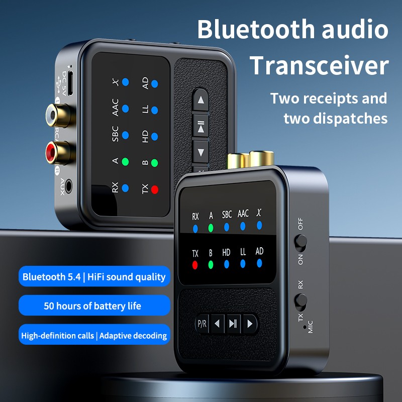 Bluetooth-Compatible 5.4 Audio Adapter APTX Receiver And Transmitter 2-In-1