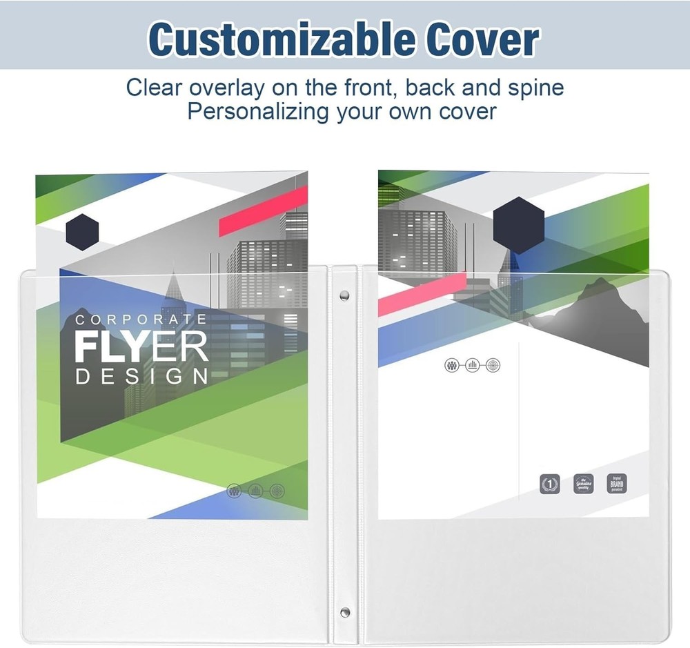 0.5-Inch 3-Ring-Binder with Pockets, 1/2'' Basic Binders 1-inch View Round Bi...