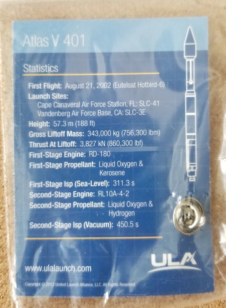 Launch Services Program NASS 4 Pin & 2 Rocket Pins