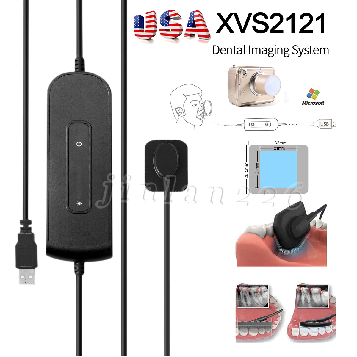 Dental X Ray Imaging System RVG Digital X-Ray Sensor Size 1.0 Holder