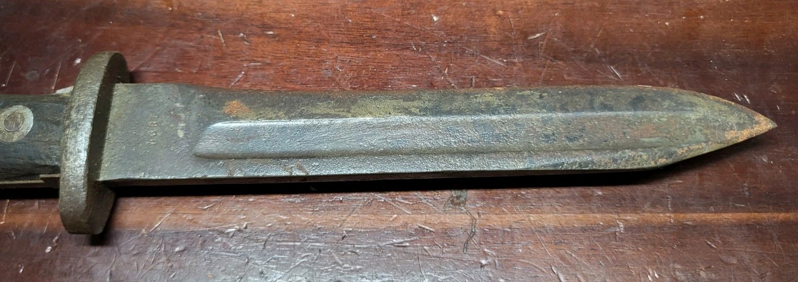 PRE WWI US M1892 KRAG / JORGENSEN BAYONET - DATED 1897 Made Into Trench Knife