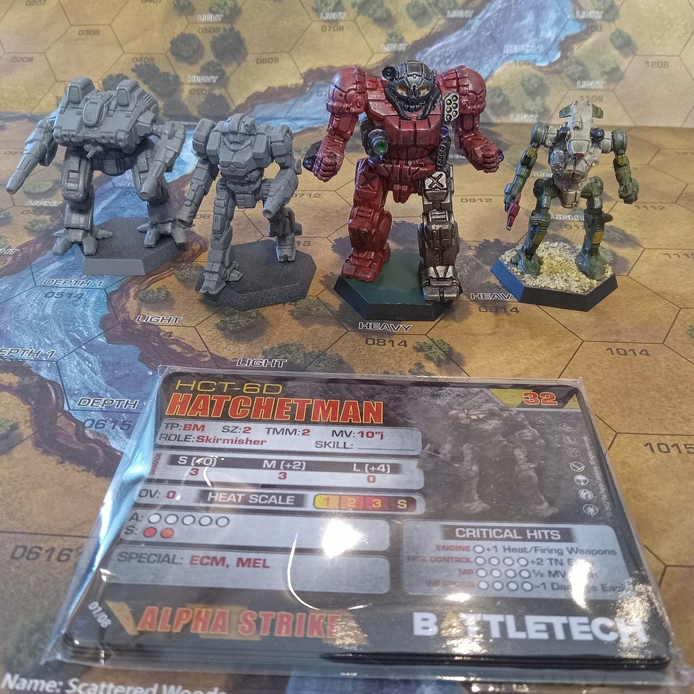 Battletech, Hansen's Roughriders Battle Lance, Partial Custom Painted.