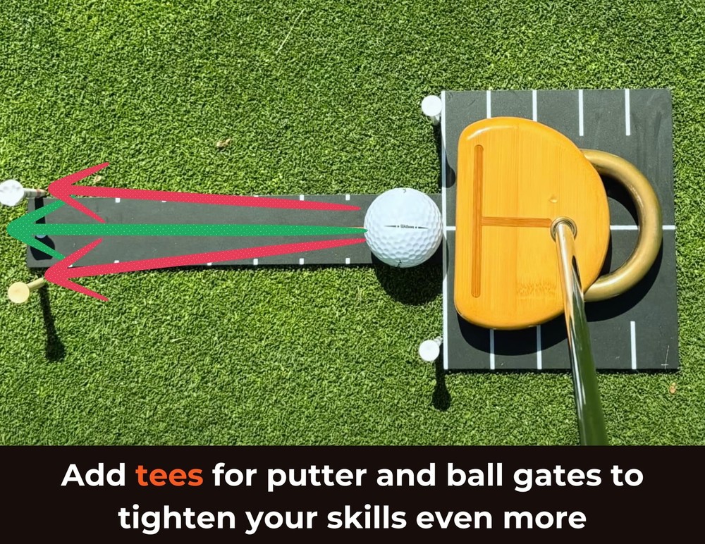 Putt Ruler - Golf Putting Alignment Training Aid - Precision T-Ruler for Stro...