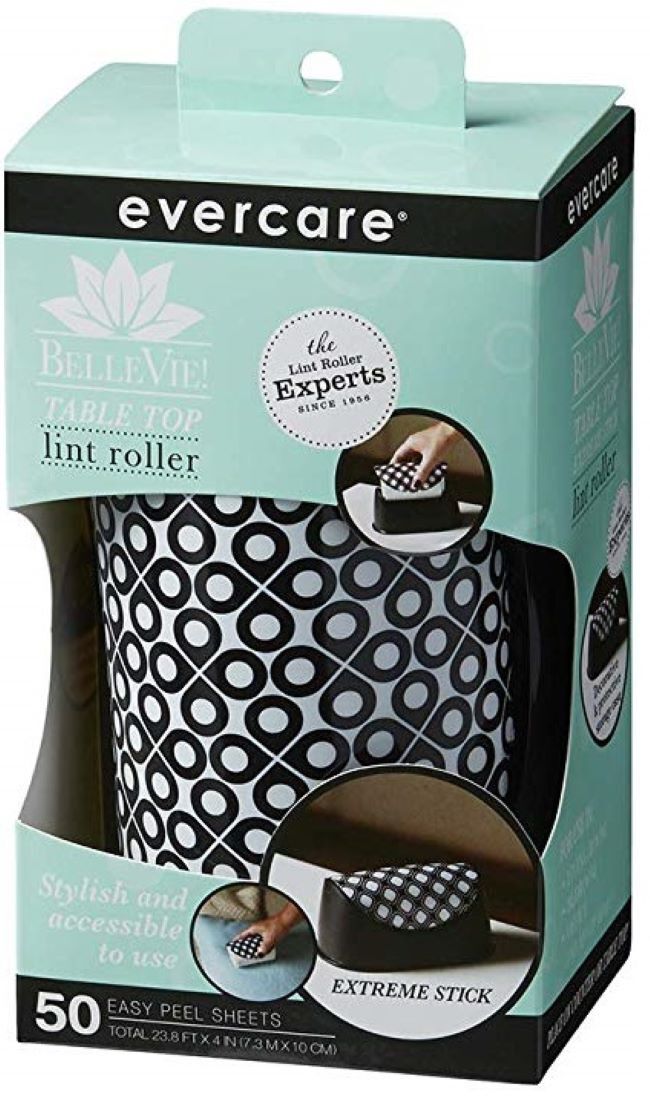 Evercare Bellevie Extreme tabletop lint roller, 50-layer sheets