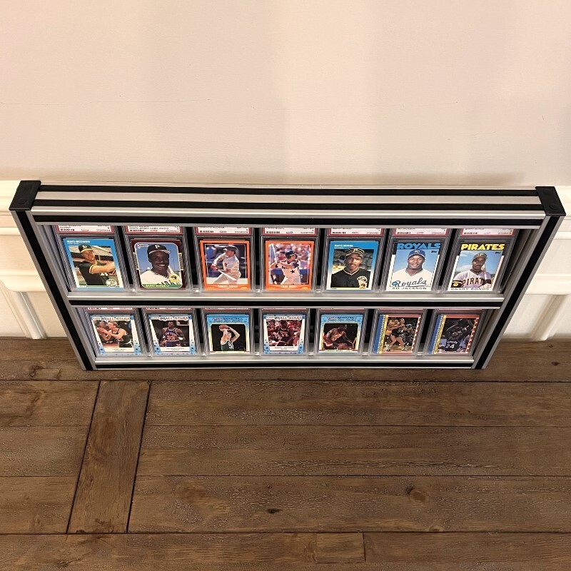 PSA Graded Card Holder Framed Wall Display (2 Shelf Display)