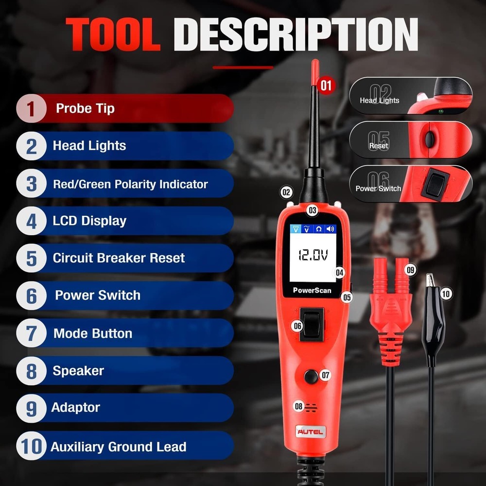 2025 Autel PowerScan PS100 Circuit Tester Electrical Diagnostic Power Probe
