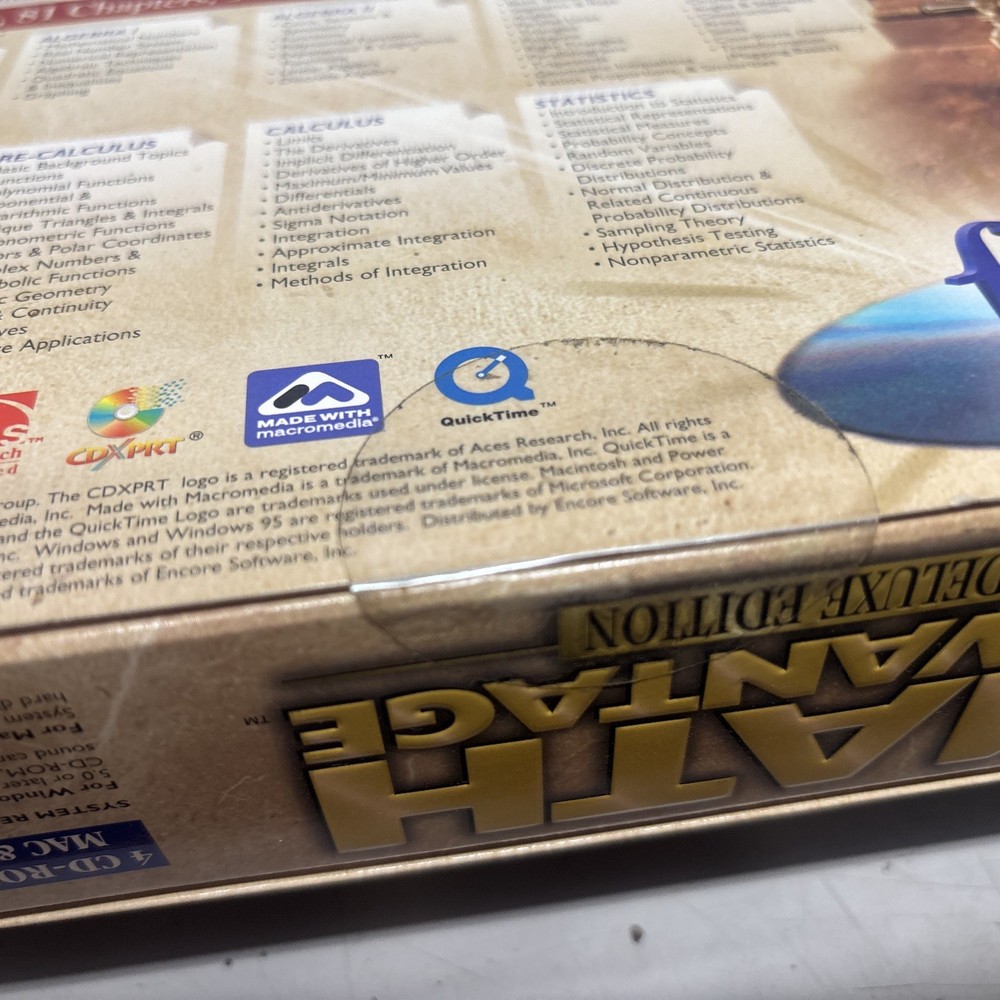 Math Advantage Deluxe Edition CD-ROM Pre-Algebra & Pre-Calculus + Complete Set