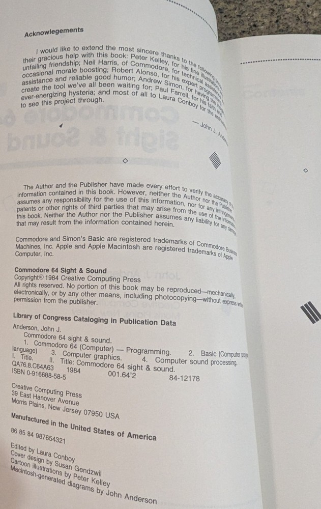 Vtg Commodore 64 Sight & Sound 1984 Computer Manual PB Book Creative Computing