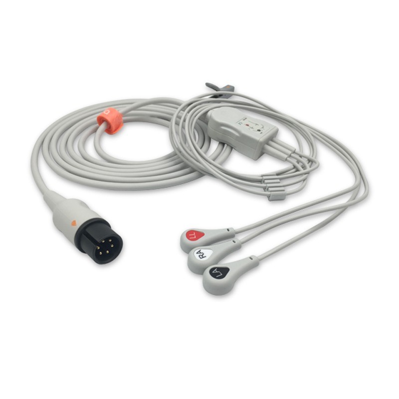 805400-00 Compatible One-Piece ECG Cable with Snap End for Physio-Control (1Pc)