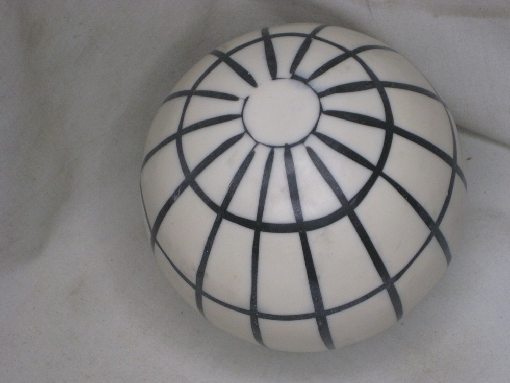 decorative sphere orb globe gridded ball 4" hard plastic ? decor art