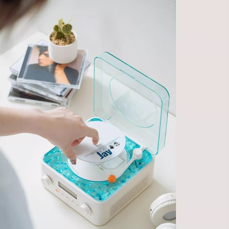 Turntable Bluetooth-compatible Speaker With Adjustable LED Light Music Player