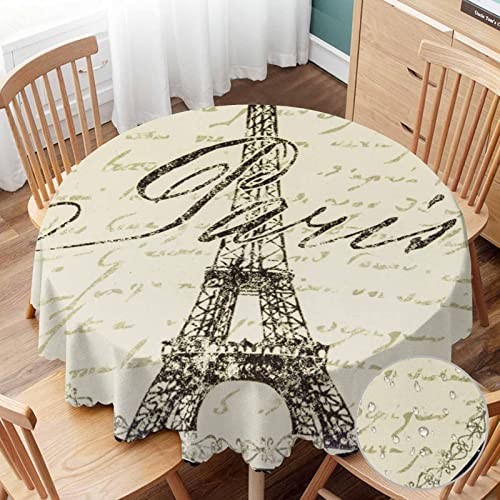 Tablecloth Paris Theme Tablecloths 60" Diameter Round Eiffel Wall Decoration