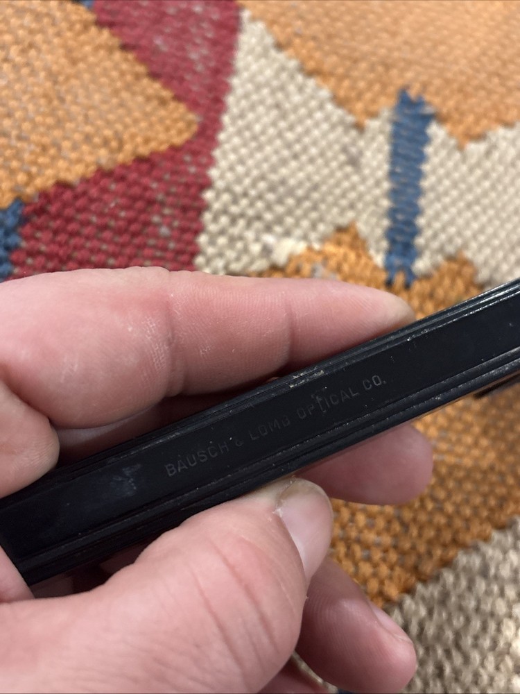 Vintage Bausch & Lomb Rectangular Reading Magnifying Glass Black Bakelite