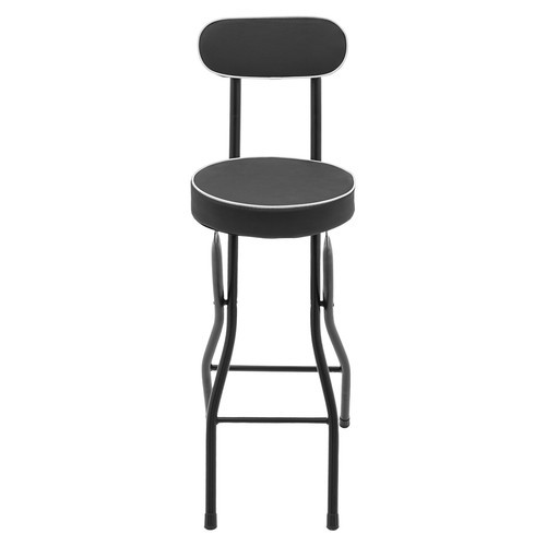 2pcs Black Counter Stool Bar Stool Portable Folding Kitchen Dining Chair