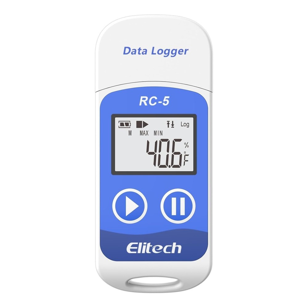 Professional USB Temperature Data Logger - 32000 Points, High Accuracy & LCD