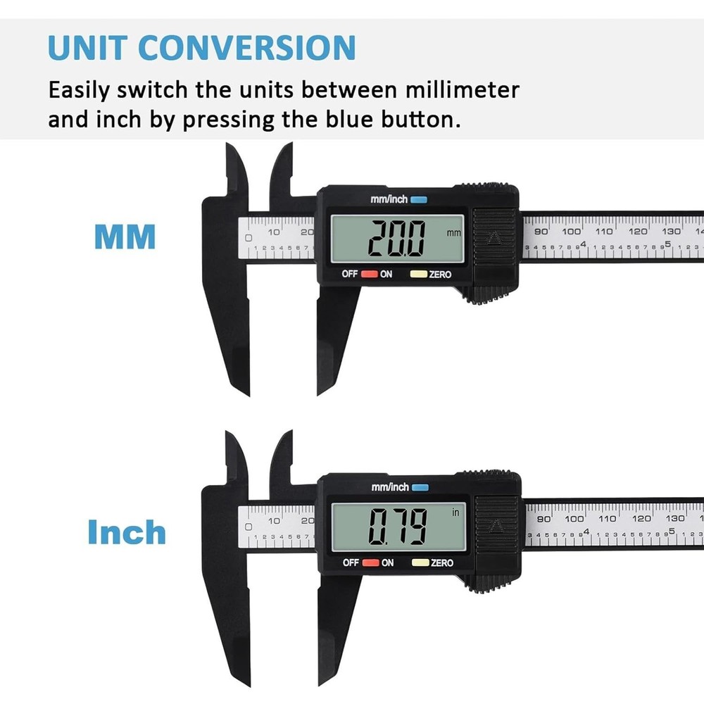 Digital Caliper, 0-6" Calipers Measuring Tool - Electronic Micrometer Caliper...