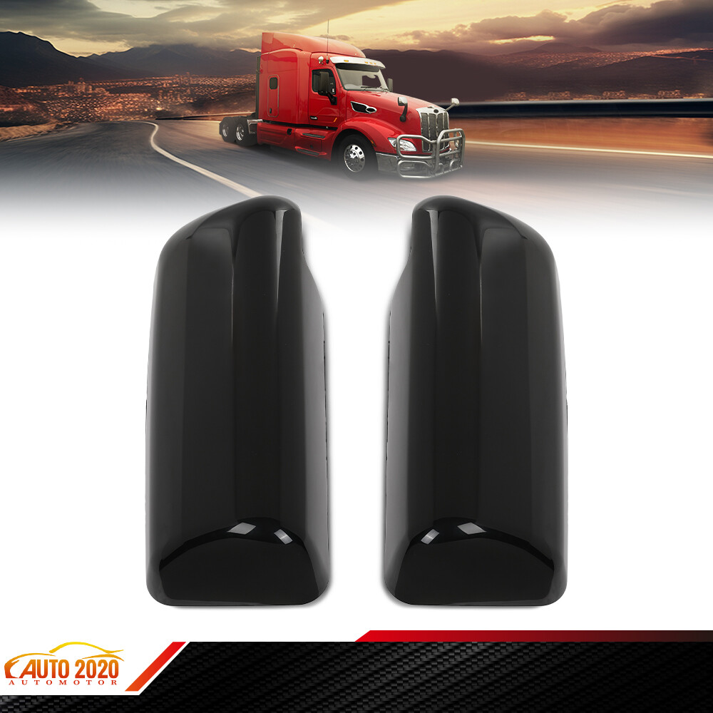 Black Driver & Passenger Side Replacement Door Mirror Covers Fits Peterbilt 579