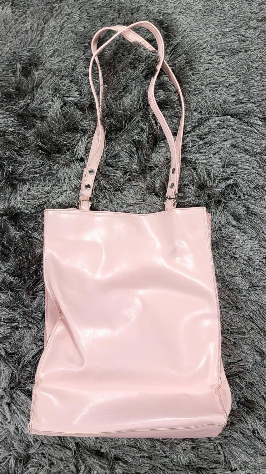 Vintage Walt Disney Sleeping Beauty Vinyl Tote Bag Blue Double Handle 9x12 Flaw