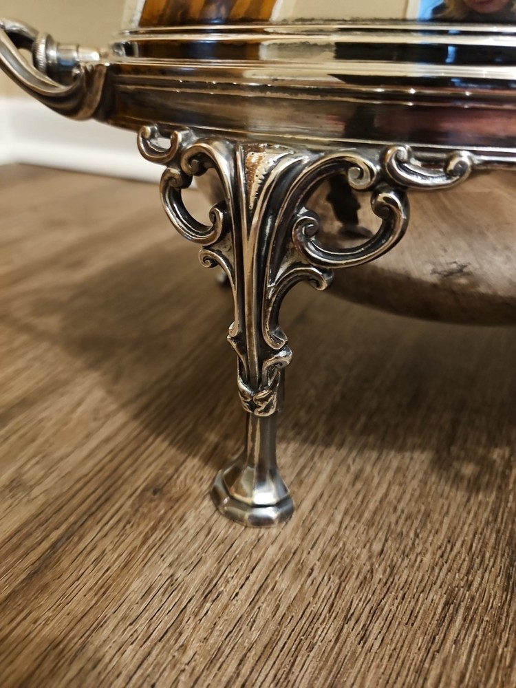 Martin, Hall & Co.-Sheffield Silverplate Roll Top Buffet Server Dome Dish 11.5”