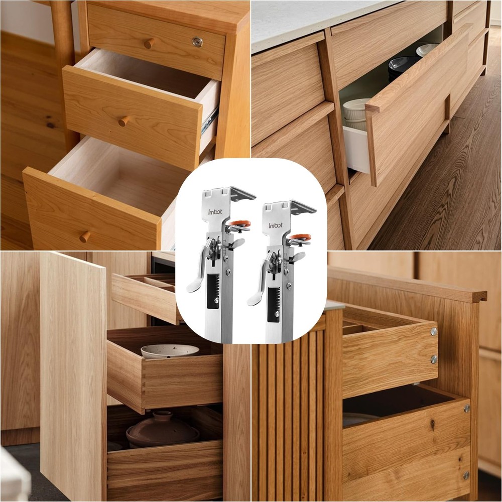 2 Pack Drawer Front Installation Clamps，Quick-Install Drawer Mounting Clips，C...