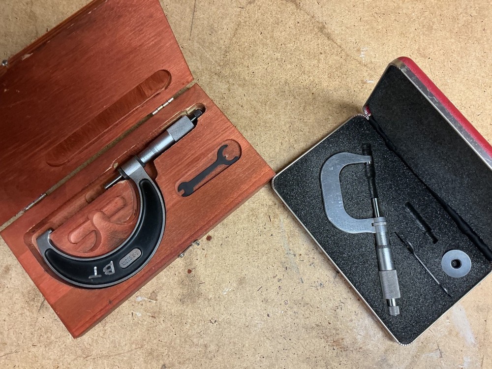 Starrett 1”-2”, & Starrett 2”- 3” Micrometer Set
