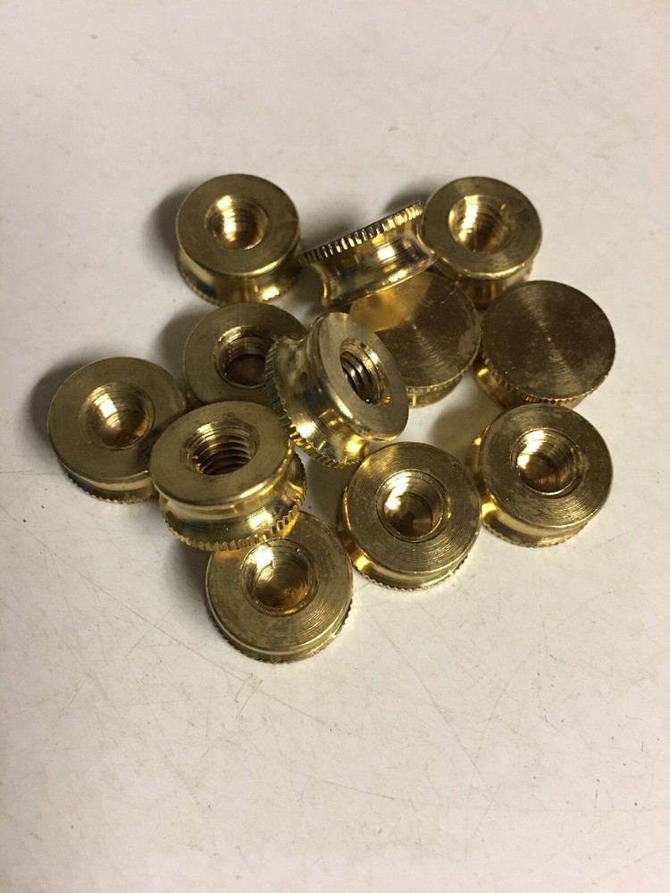 12 Solid Brass FINIAL / Bracket Caps 1/4-27 IPS Thread Knurled Lamp / Unfinished