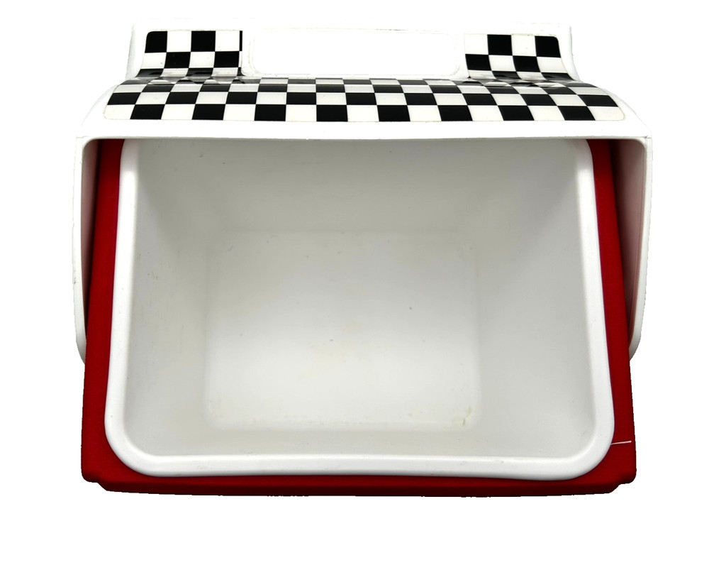 Igloo Black and White Checkered Red Cooler Side Button