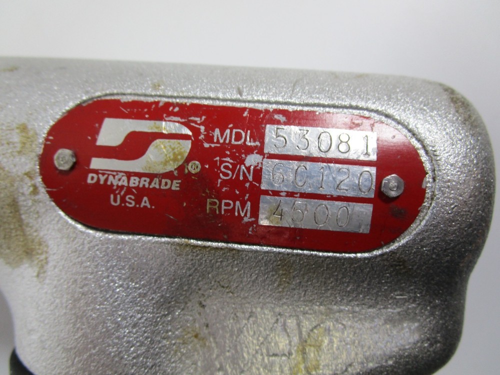 DYNABRADE ANGLE DRILL 53081 AIR DRILL PNEUMATIC w/ HANDLE & CHUCK KEY