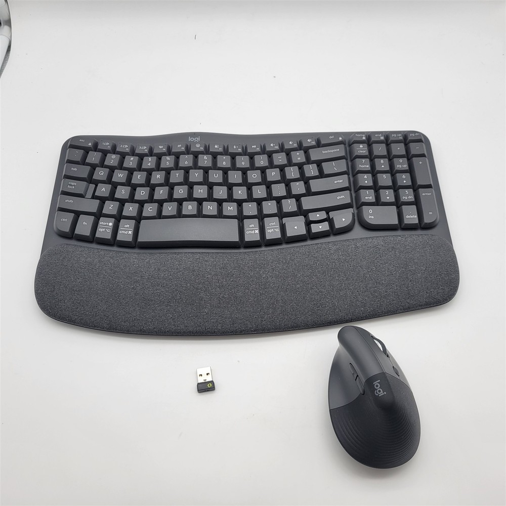 Logitech Wave Keys & Lift Vertical Mouse - Graphite [920-013610]