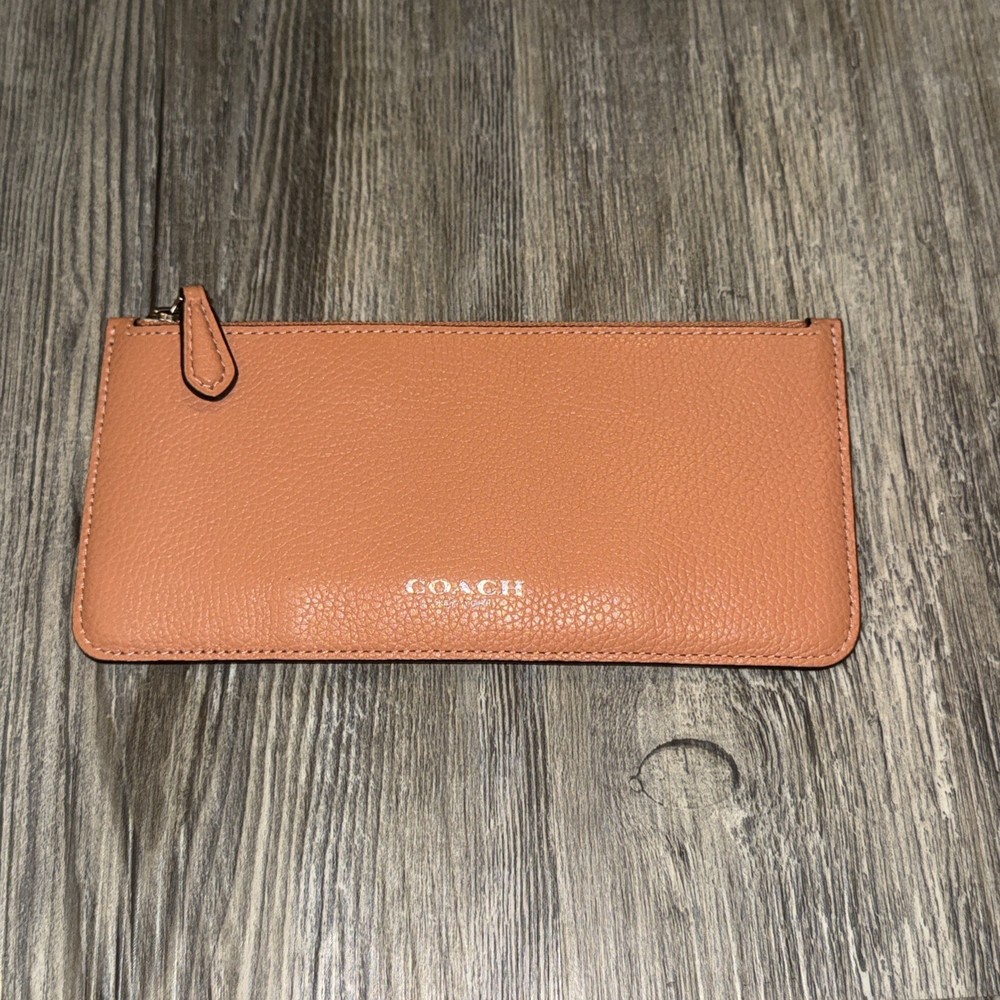 COACH Pebbled Leather Flat Wallet/Pouch