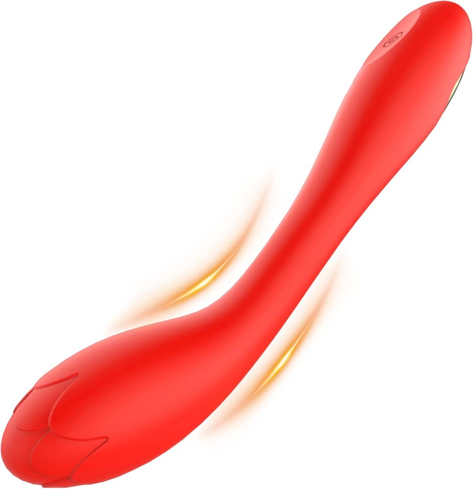 G-Spot Rose Vibrator - Waterproof, 10 Modes, Soft, Flexible, (red)