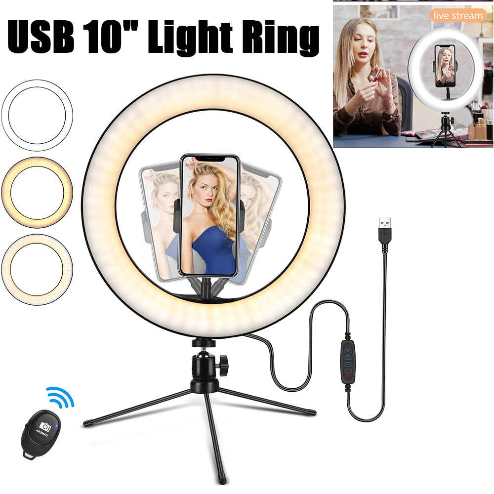 10 inch  Ring Light Selfie Light Ring with Tripod Stand & Phone Holder