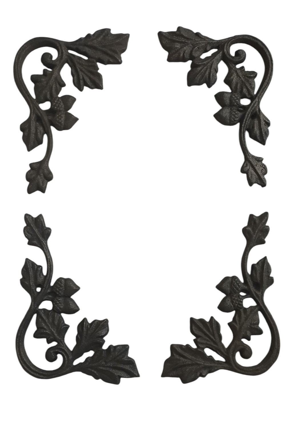 Ornamental Cast Iron Outdoor Castings, Weld Tabs, (Oak Corners - 4 in pack)