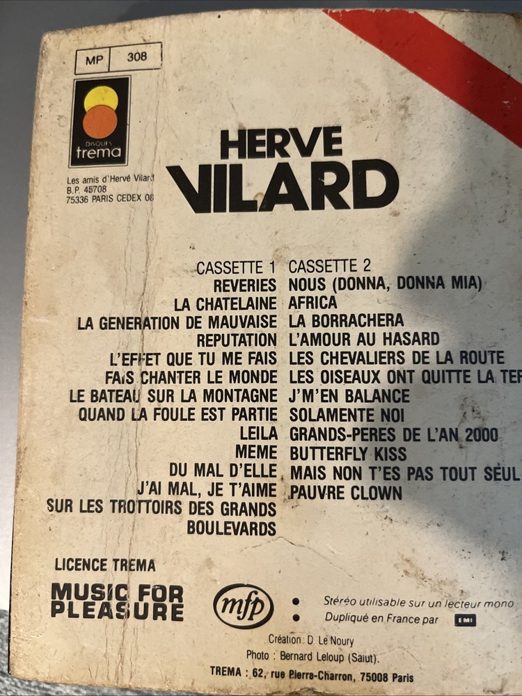 Herb Vilard 2 Cassettes Case Only No Tapes!