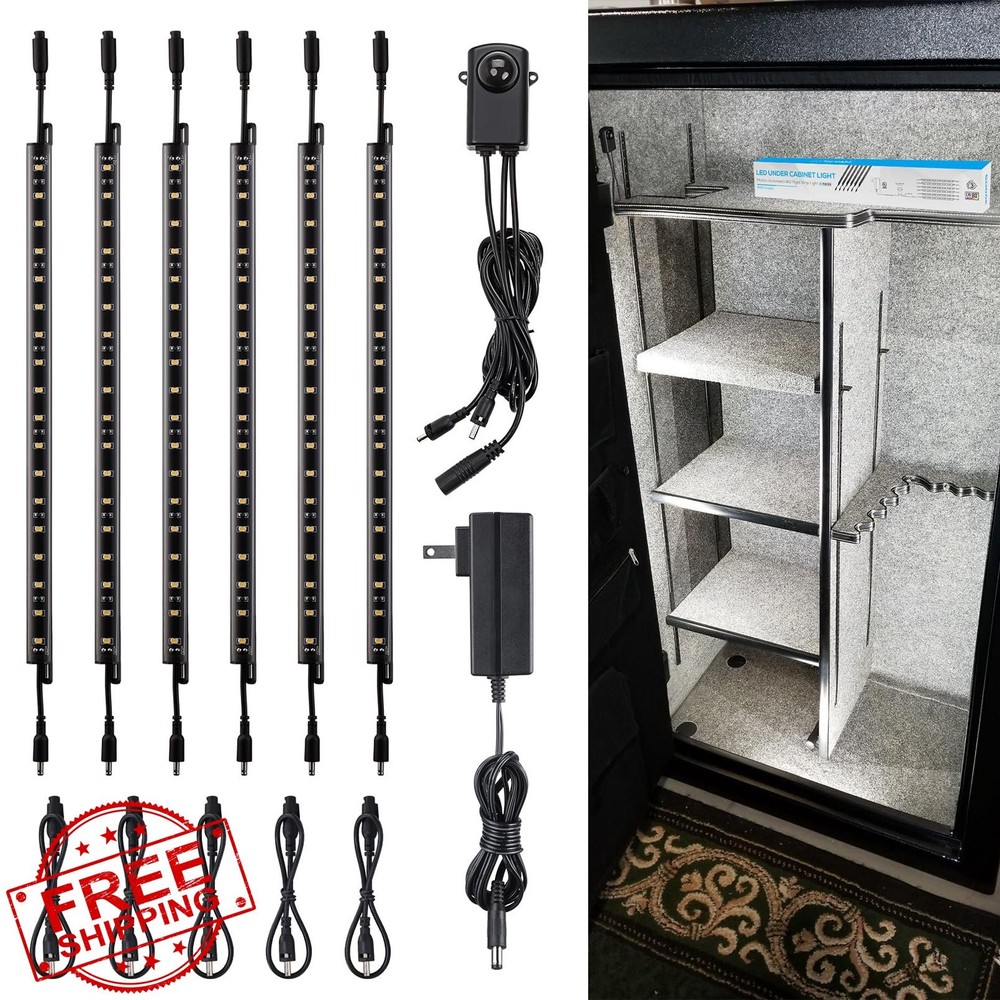 TORCHSTAR LED Safe Lighting Kit 6x 12" Bars Motion Sensor 5000K