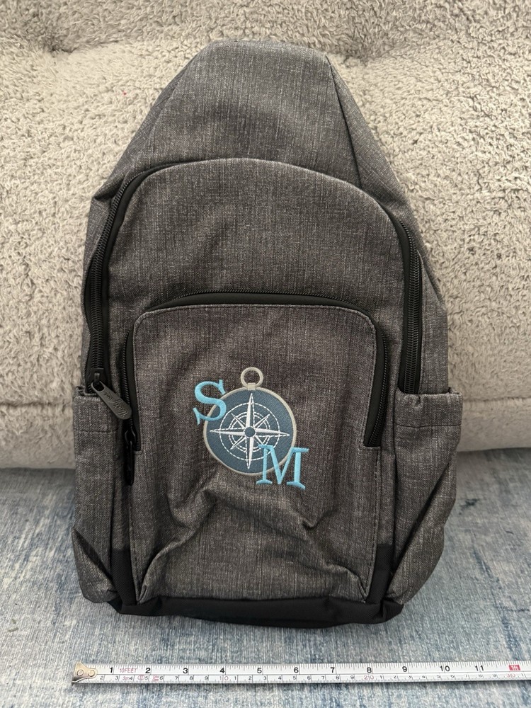 thirty-one Adjustable Sling Backpack Charcoal Crosshatch Compass 569A